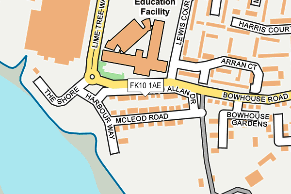 FK10 1AE map - OS OpenMap – Local (Ordnance Survey)