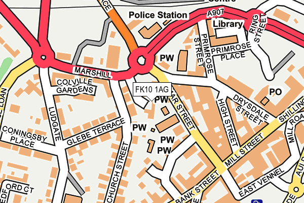 FK10 1AG map - OS OpenMap – Local (Ordnance Survey)