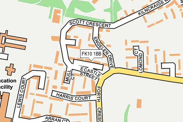 FK10 1BB map - OS OpenMap – Local (Ordnance Survey)