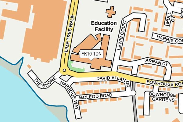 FK10 1DN map - OS OpenMap – Local (Ordnance Survey)