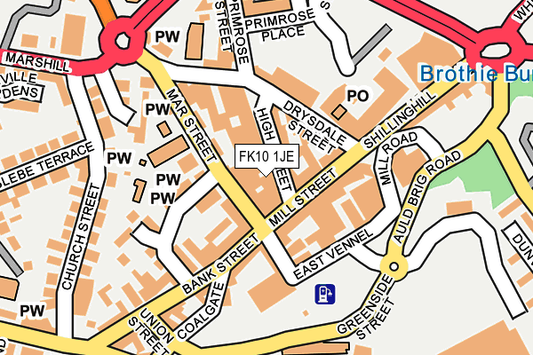 FK10 1JE map - OS OpenMap – Local (Ordnance Survey)