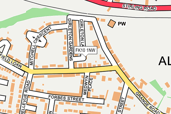 FK10 1NW map - OS OpenMap – Local (Ordnance Survey)