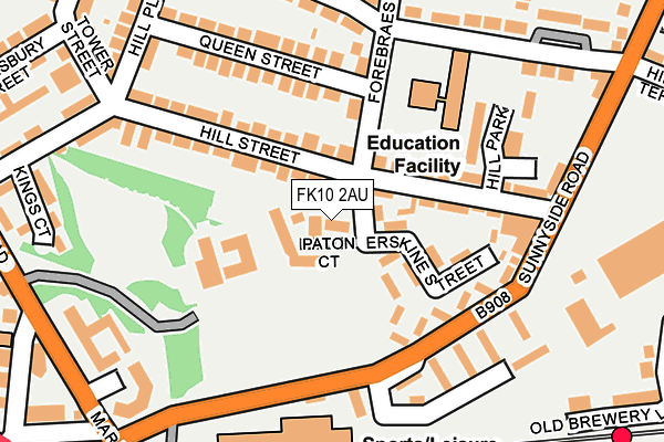 FK10 2AU map - OS OpenMap – Local (Ordnance Survey)