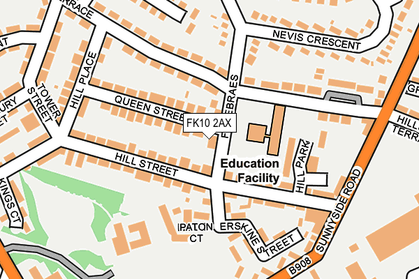 FK10 2AX map - OS OpenMap – Local (Ordnance Survey)