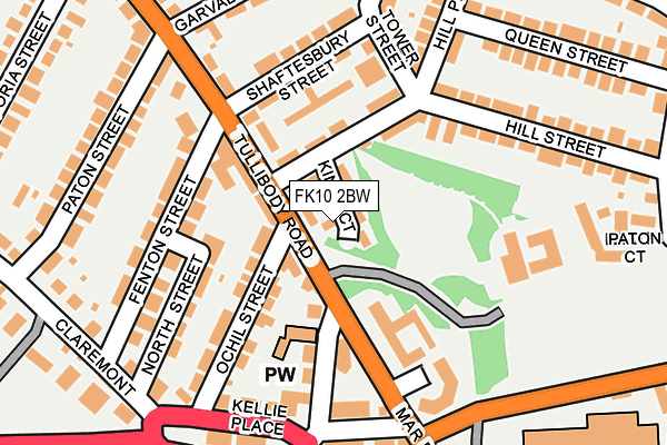 FK10 2BW map - OS OpenMap – Local (Ordnance Survey)