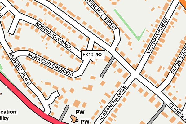 FK10 2BX map - OS OpenMap – Local (Ordnance Survey)