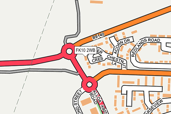 FK10 2WB map - OS OpenMap – Local (Ordnance Survey)