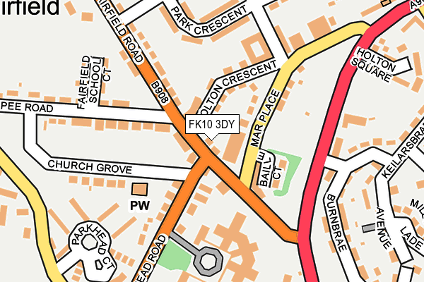 FK10 3DY map - OS OpenMap – Local (Ordnance Survey)