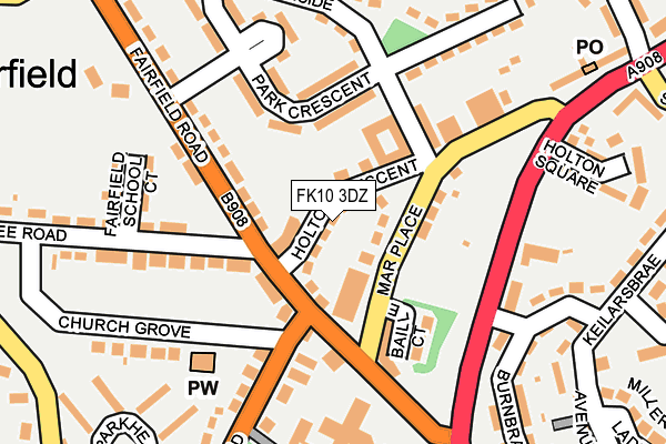 FK10 3DZ map - OS OpenMap – Local (Ordnance Survey)