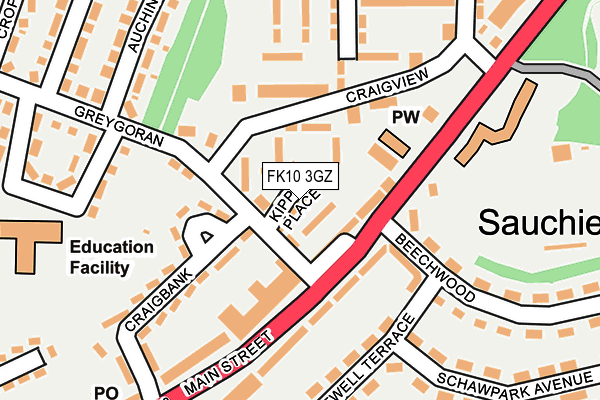 FK10 3GZ map - OS OpenMap – Local (Ordnance Survey)