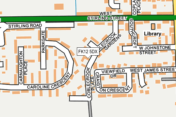 FK12 5DX map - OS OpenMap – Local (Ordnance Survey)