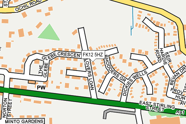 FK12 5HZ map - OS OpenMap – Local (Ordnance Survey)