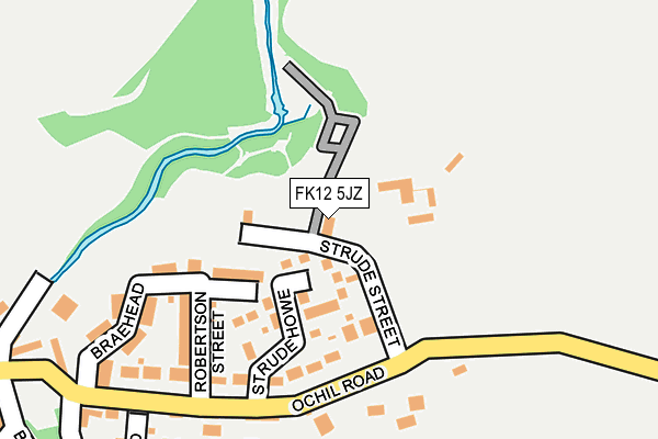 FK12 5JZ map - OS OpenMap – Local (Ordnance Survey)