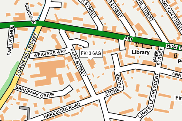 FK13 6AG map - OS OpenMap – Local (Ordnance Survey)