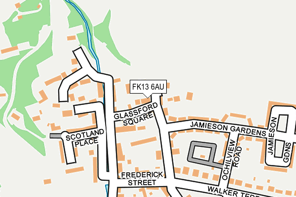 FK13 6AU map - OS OpenMap – Local (Ordnance Survey)