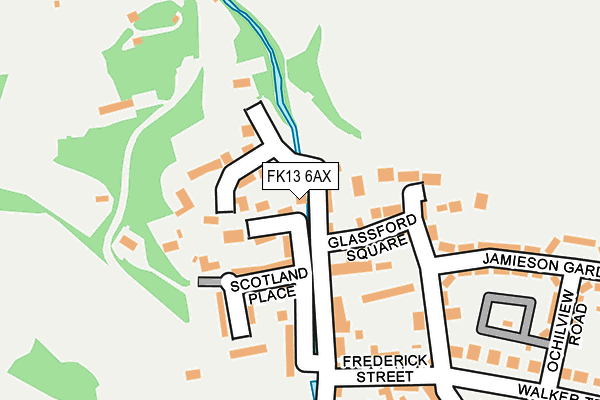 FK13 6AX map - OS OpenMap – Local (Ordnance Survey)