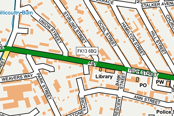 FK13 6BQ map - OS OpenMap – Local (Ordnance Survey)