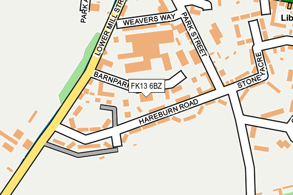 FK13 6BZ map - OS OpenMap – Local (Ordnance Survey)