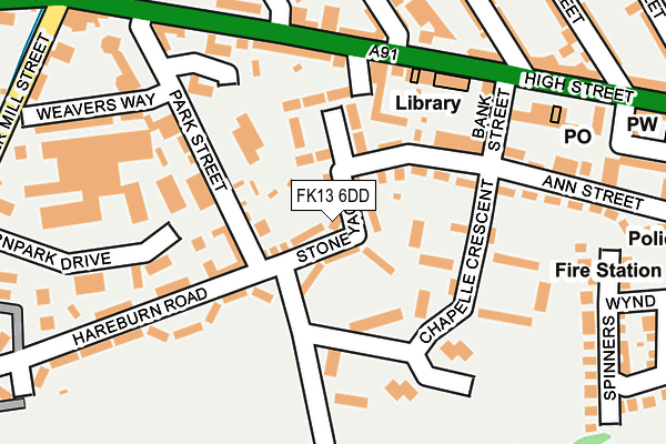 FK13 6DD map - OS OpenMap – Local (Ordnance Survey)