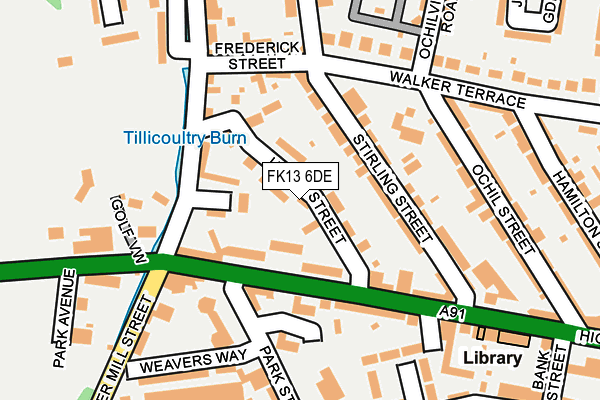 FK13 6DE map - OS OpenMap – Local (Ordnance Survey)