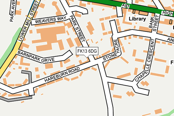 FK13 6DG map - OS OpenMap – Local (Ordnance Survey)