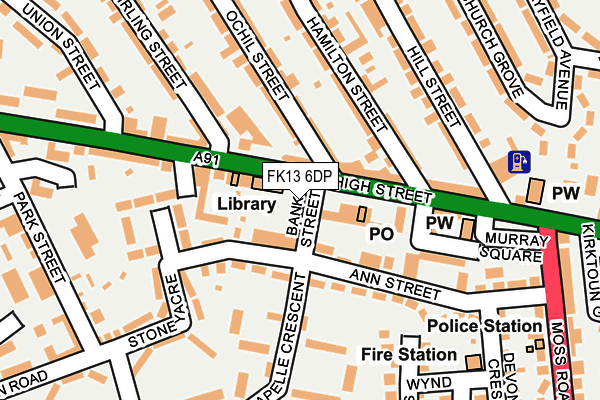 FK13 6DP map - OS OpenMap – Local (Ordnance Survey)