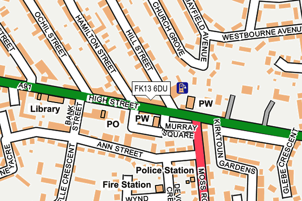 FK13 6DU map - OS OpenMap – Local (Ordnance Survey)