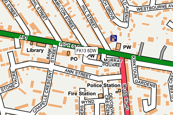 FK13 6DW map - OS OpenMap – Local (Ordnance Survey)