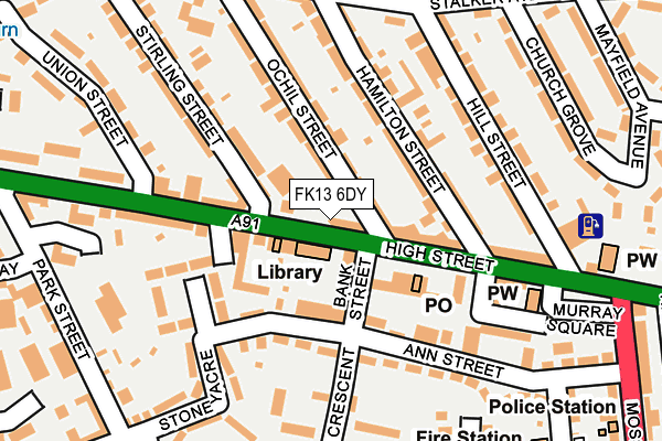 FK13 6DY map - OS OpenMap – Local (Ordnance Survey)
