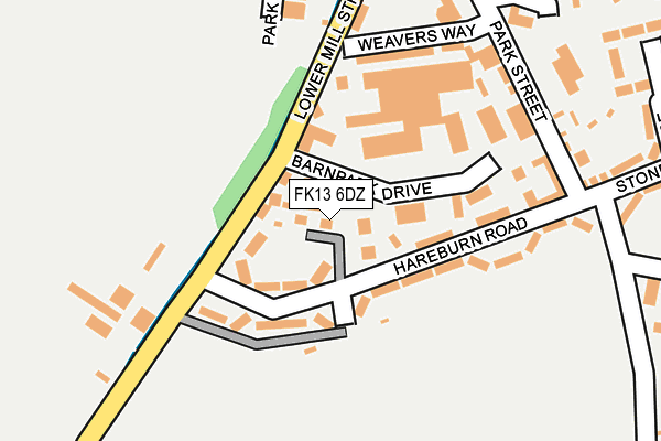 FK13 6DZ map - OS OpenMap – Local (Ordnance Survey)