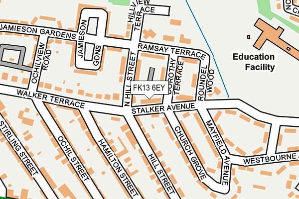 FK13 6EY map - OS OpenMap – Local (Ordnance Survey)