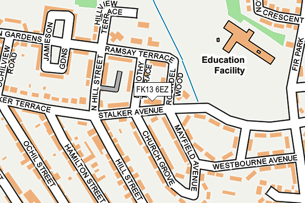 FK13 6EZ map - OS OpenMap – Local (Ordnance Survey)