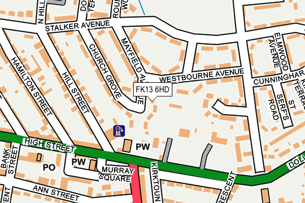 FK13 6HD map - OS OpenMap – Local (Ordnance Survey)