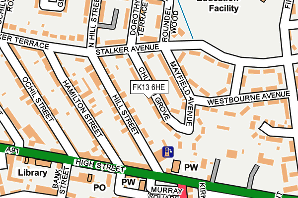 FK13 6HE map - OS OpenMap – Local (Ordnance Survey)
