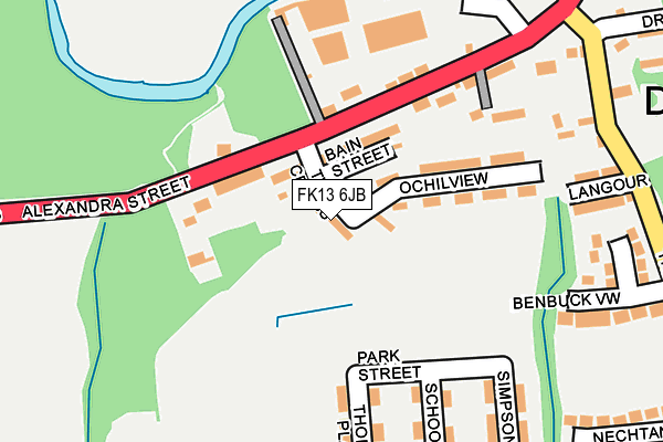 FK13 6JB map - OS OpenMap – Local (Ordnance Survey)