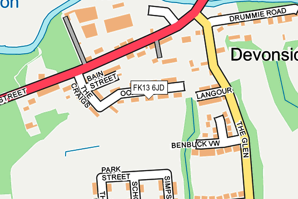 FK13 6JD map - OS OpenMap – Local (Ordnance Survey)