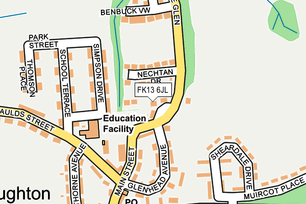 FK13 6JL map - OS OpenMap – Local (Ordnance Survey)