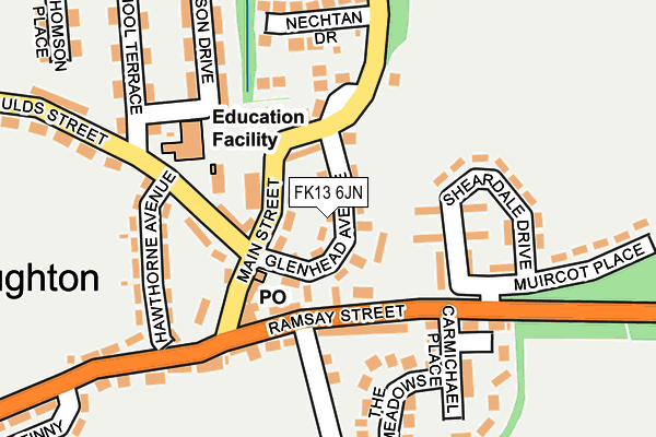 FK13 6JN map - OS OpenMap – Local (Ordnance Survey)