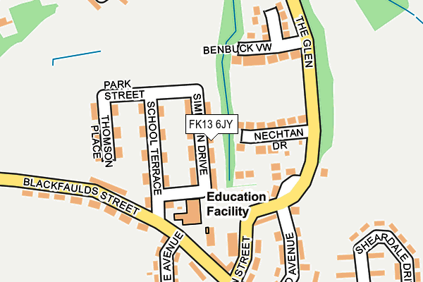 FK13 6JY map - OS OpenMap – Local (Ordnance Survey)