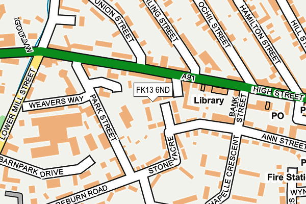 FK13 6ND map - OS OpenMap – Local (Ordnance Survey)