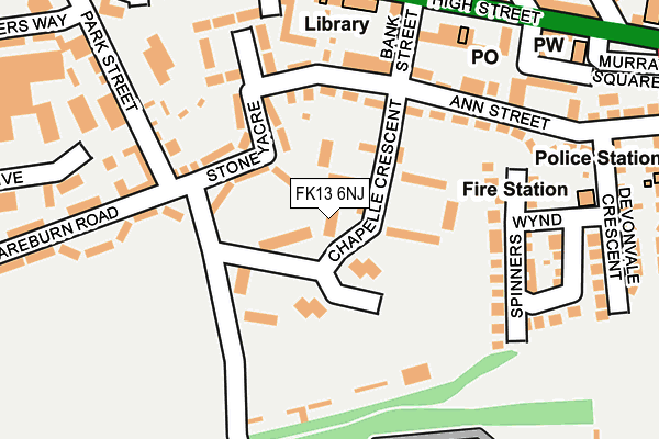 FK13 6NJ map - OS OpenMap – Local (Ordnance Survey)