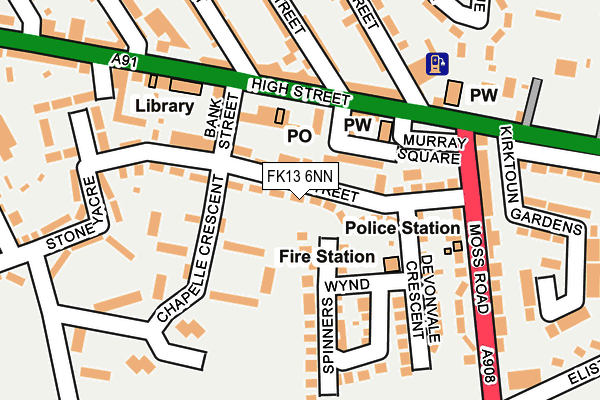 FK13 6NN map - OS OpenMap – Local (Ordnance Survey)