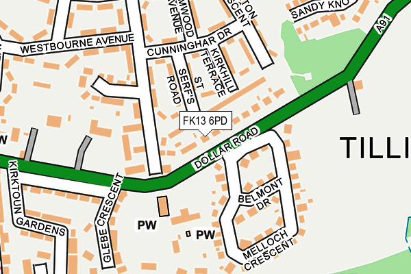 FK13 6PD map - OS OpenMap – Local (Ordnance Survey)