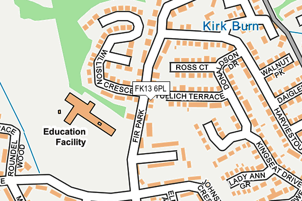 FK13 6PL map - OS OpenMap – Local (Ordnance Survey)