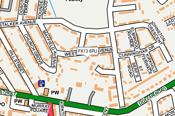 FK13 6PU map - OS OpenMap – Local (Ordnance Survey)