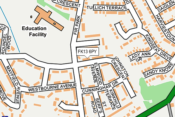 FK13 6PY map - OS OpenMap – Local (Ordnance Survey)