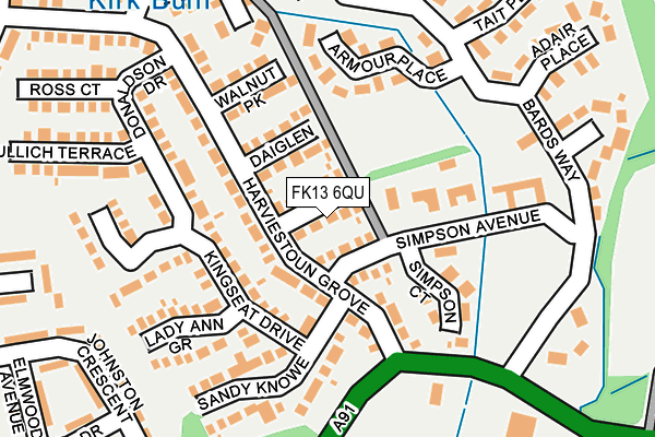 FK13 6QU map - OS OpenMap – Local (Ordnance Survey)
