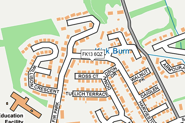FK13 6QZ map - OS OpenMap – Local (Ordnance Survey)