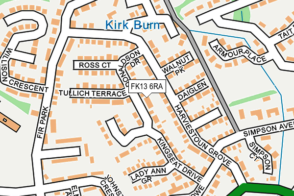 FK13 6RA map - OS OpenMap – Local (Ordnance Survey)