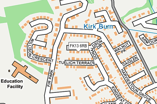 FK13 6RB map - OS OpenMap – Local (Ordnance Survey)